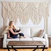 Handmade Cotton Macrame Wedding Backdrop Curtain Bohemia Tassel Art Wall Hanging Tapestry Headboard Wall Hanging 180*200cm