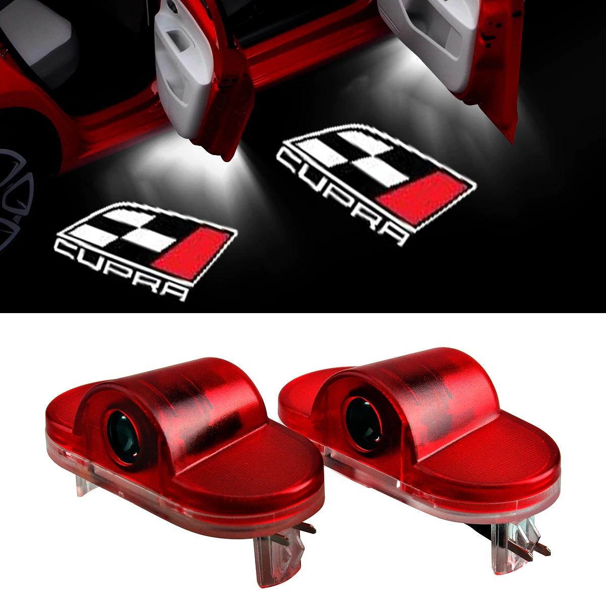 

2 шт. светодиодный светильник CUPRA Welcome Light для SEAT CUPRA Leon MK1 MK2 Alhambra, Стайлинг автомобиля SEAT, лампа проектора SEAT Light