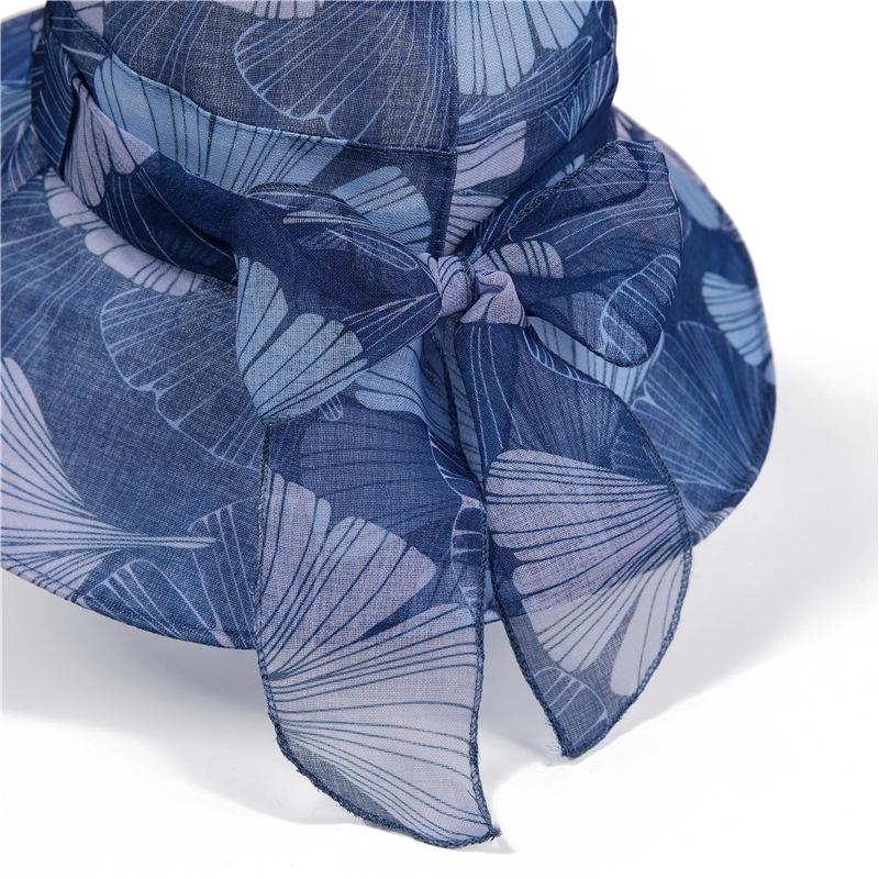 Summer Outing Sunscreen Mother Bucket Hat Thin Breathable Elegant Ladies Sun Hat Beach Sun Hat Foldable