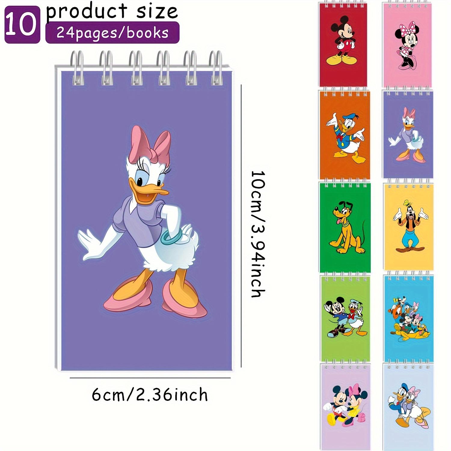 

10pcs Disney Mickey Minnie, Donald Duck Daisy and Gubby Mini Spiral Notebook Set Cute Cartoon Design Back To School Gift, Including Notebook and Diary 10pcs