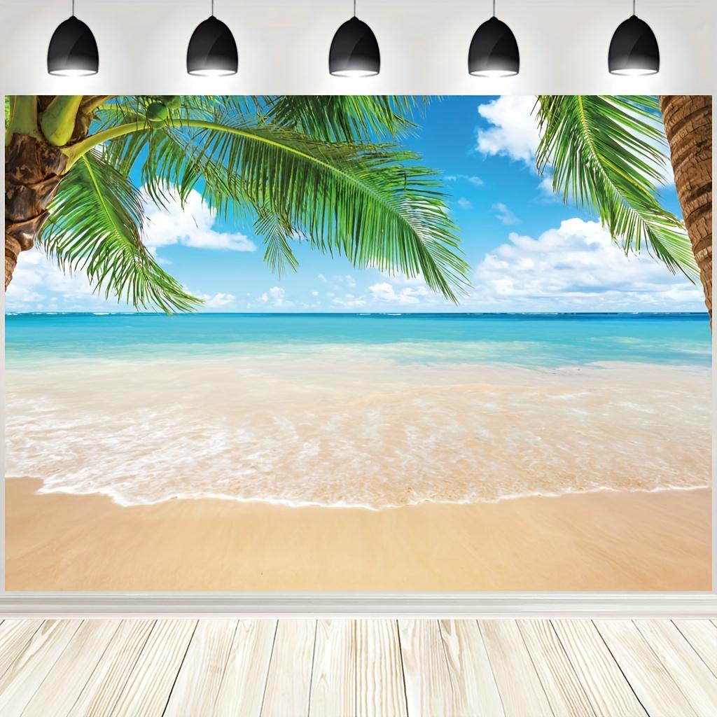 Summer Ocean Beach Palm Tree Flamingo Backgroundindoor Outdoor Courtyard Decorationsofa Bedside Background Pool Party Decoration