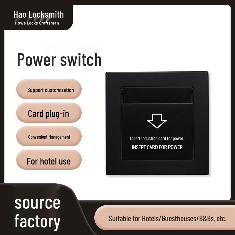 Hotel Room Power Activation Panel with Dual-Frequency Card Slot & Door Lock 20-Sec Delay