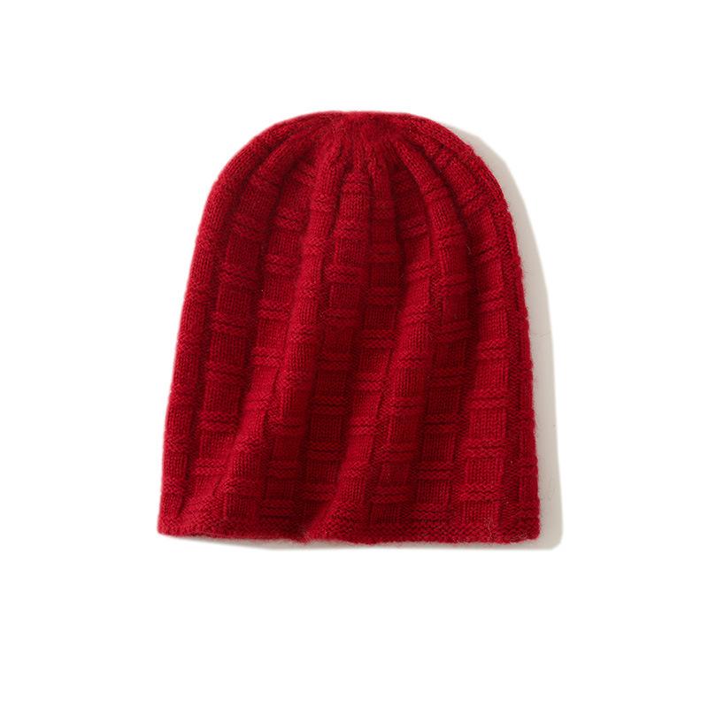 

Cashmere Autumn and Winter New Style Women s High End Solid Color Cable Thickened Warm Fashion Knitted Casual Hat One Size