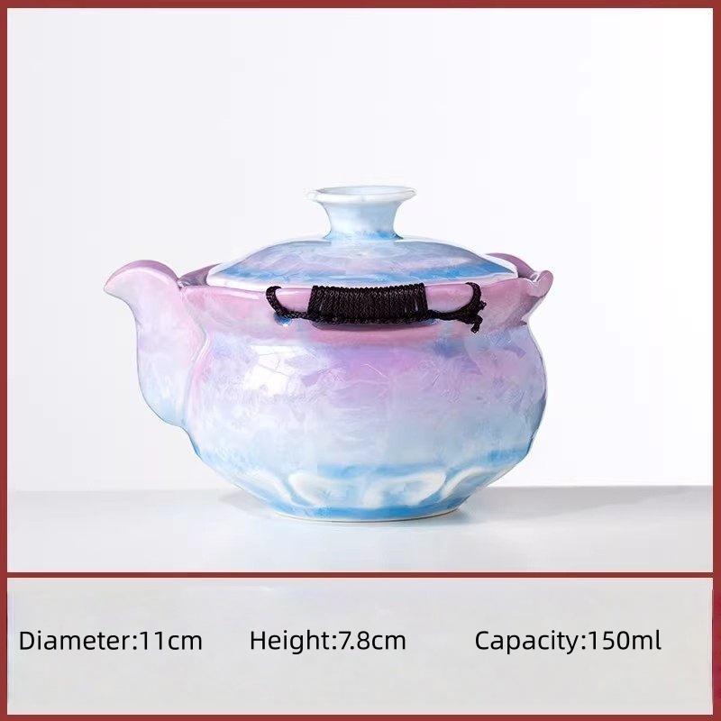 

150ML Kiln Fambe Crystal Glaze Gaiwan Ancient TeaTureen Tea Pot With Lid Kit Tea Making CoverBowl Chinese Tea Set Collection