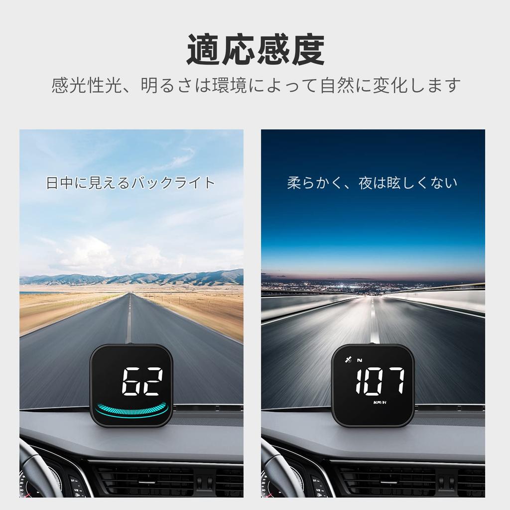 Wiiyii Car Head-Up Display, Speedometer, Speedometer, Windshield Display, Compass, Suitable for All Cars