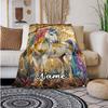 Colorful Unicorn Customize Your Name Blanket Used For Chair Office Sofa Bed Camping Soft And Warm Giving Friends And Relatives Birthday Graduation