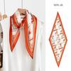 Light Luxury Haute Couture Lace Double Crepe Silk Rhombus Scarf Long Silk Scarf Female Mulberry Silk Streamer High-end Sense Neck Multi-color