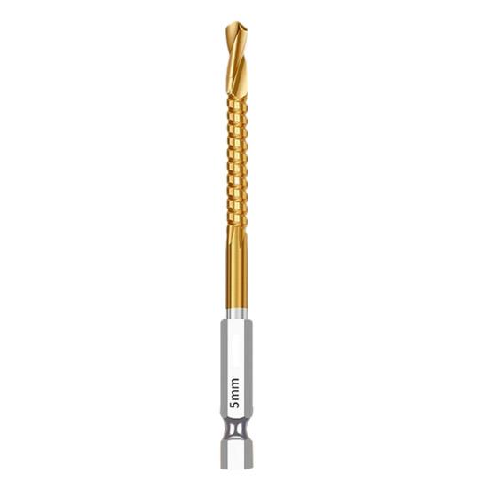 Titanium Coated HSS Twist Drill Bits, 3-10mm Serrated Side Cutting Drill Bit, Hex Shank Serrated Cutting Drill Bits, Drill Bit Woodworking Tools,