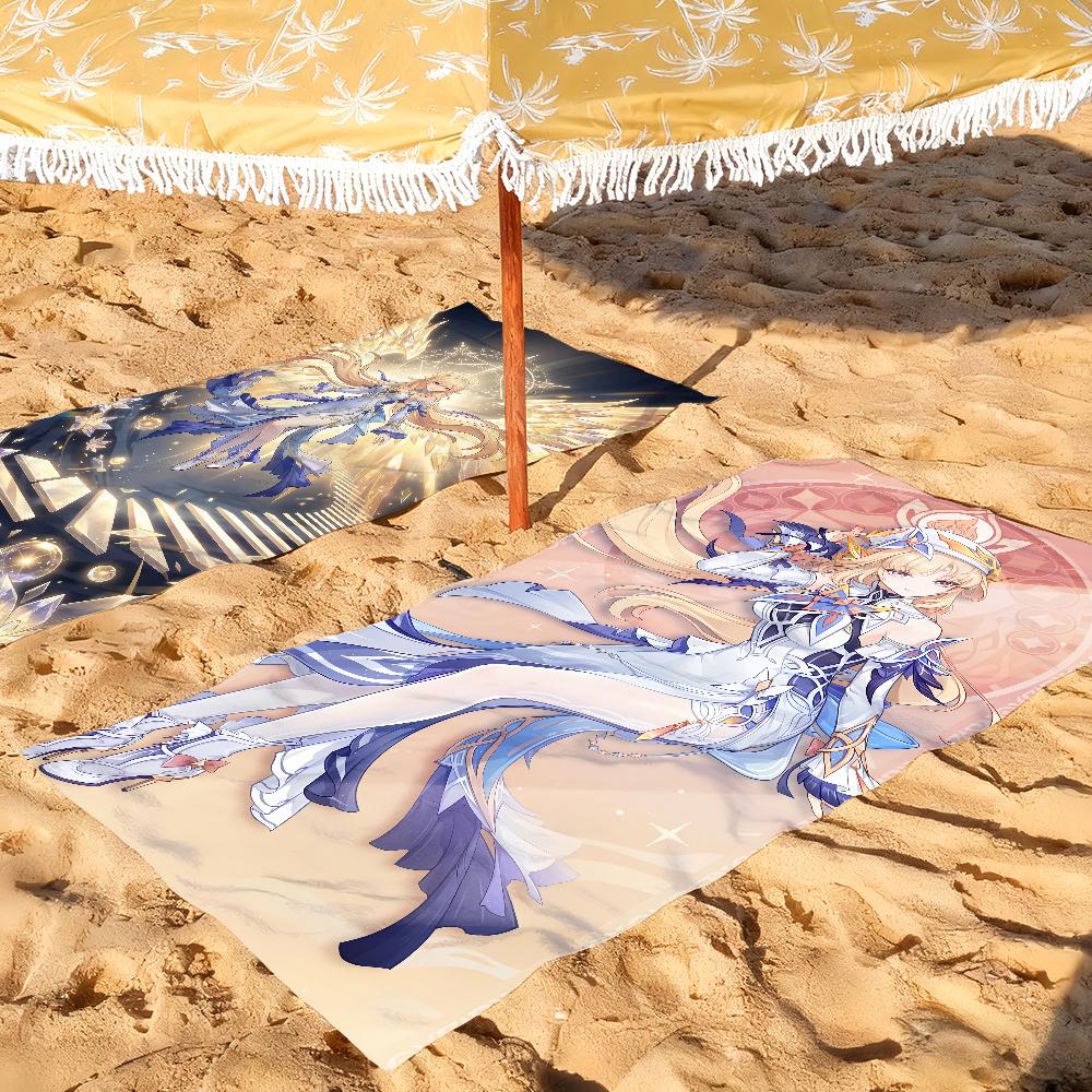 Nicole Reeyn Genshin Impact Game Towel Quick Dry Soft Yoga Swimming Fitness Mountain Climbing Large Beach Towels