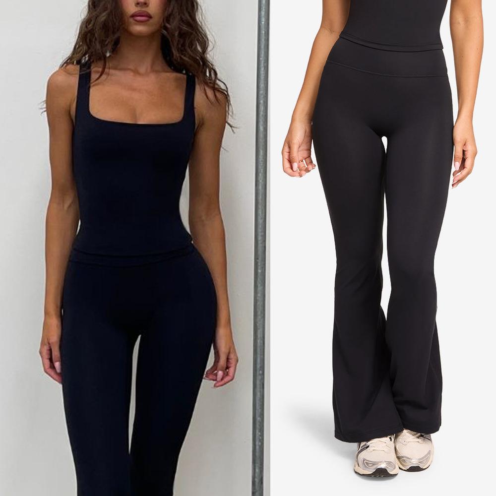 Yoga Suit, Trousers, Flared Pants, Women's Running Sports Vest, Women's Top, Pilates Quick-drying Suit