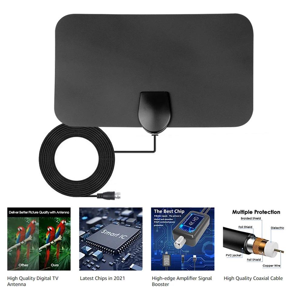 8K 4KDVB-T2 HD Digital TV Antenne Smart Signal Receiver TV Signal Booster mit Verstärker Indoor TV Kostenloser Kanal