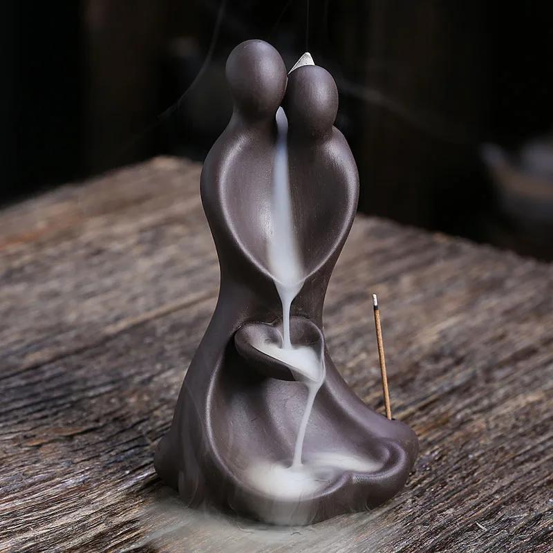 1pc,Purple Clay Backflow Incense Burner for Valentine s Day Gift Home Decor Tea Pet Incense Stick Holder (Without Incense)