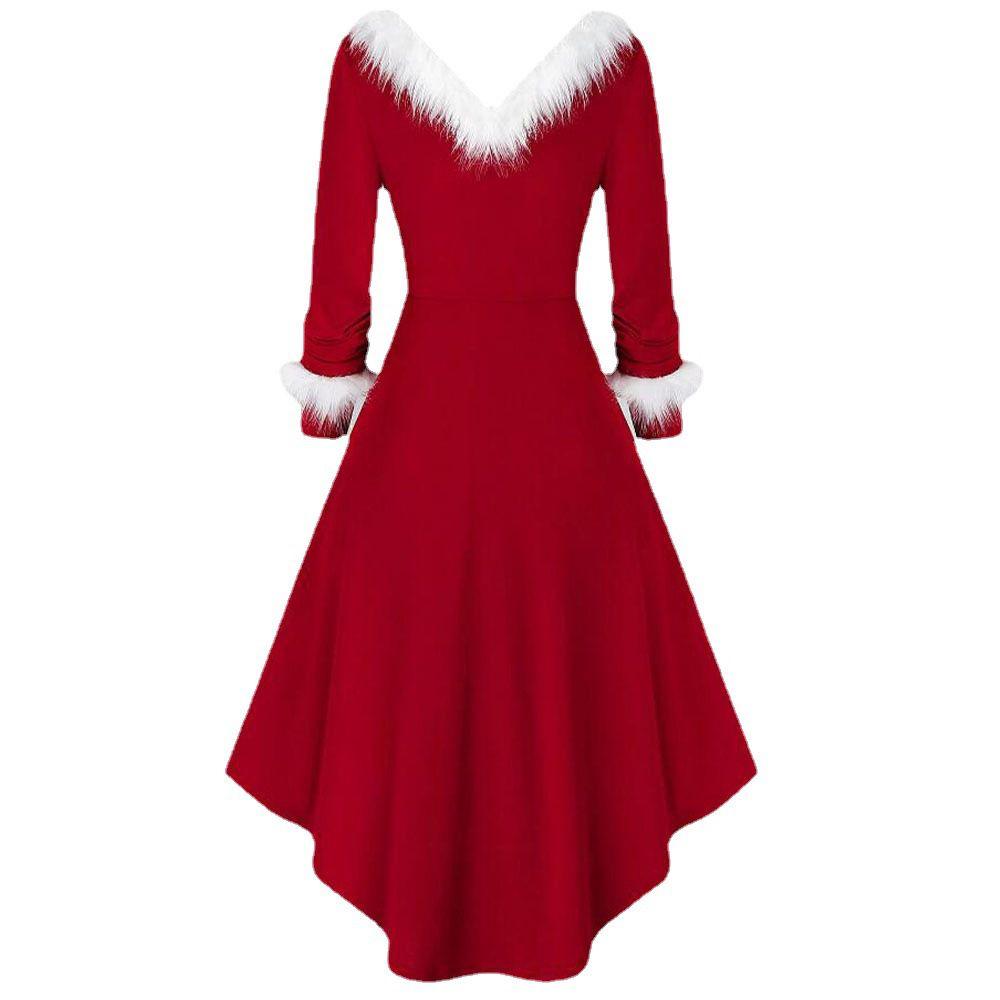 Mrs Santa Claus Christmas Dress Women Cosplay Party Costume Soft And Skin-touch Velvet Material
