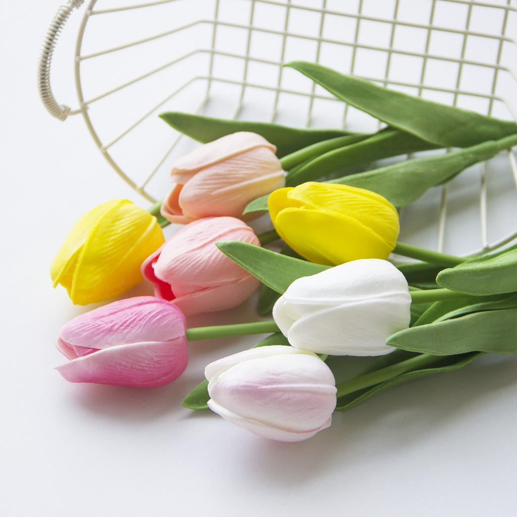Real Touch Multicolor Artificial Tulips, Fake Tulip Flowers for Home Wedding Decor