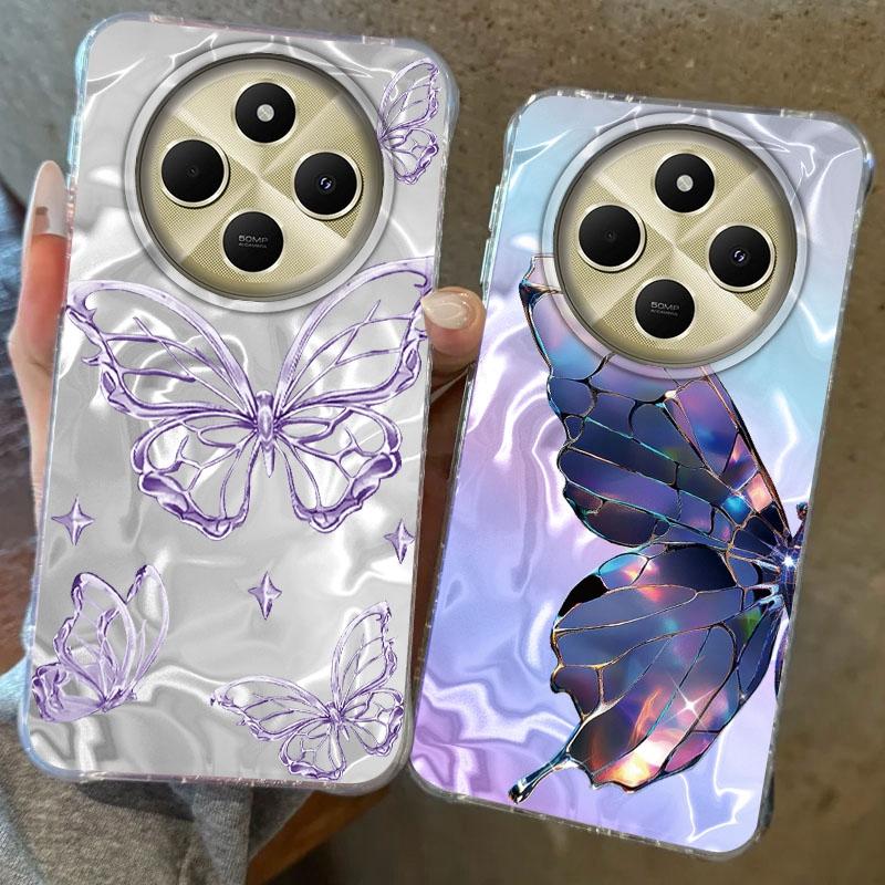 Luxury Butterfly Girls Women Phone Case For Xiaomi Poco X7 Pro X3pro X5 M6 X6 X3 NFC M5s M6 C75 C61 Bumper Fundas Cover