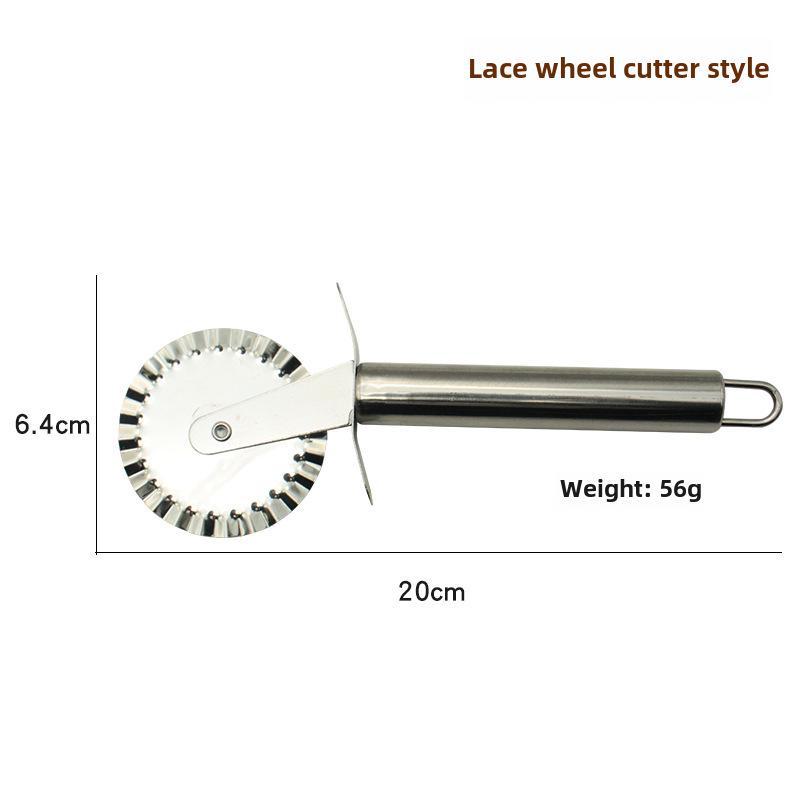 Paslanmaz Çelik Çift Tekerlekli Pizza Kesici ve Peynir Pişirme Aleti