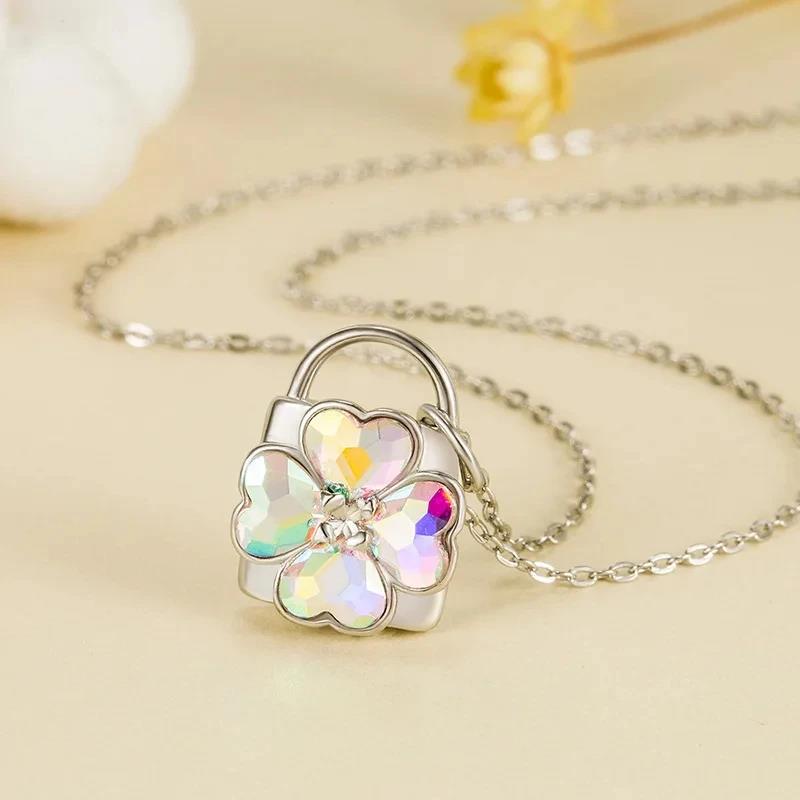 Anime Shugo Chara Halskette Damen Bunt Kleeblatt Schloss Anhänger Choker Mode Schmuck Zubehör Geschenk
