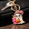 Halloween Bag Charm Cartoon Ghost Keychain for Backpack, Holding Milk Festive Party Favor Tea Pumpkin Keyring, Handbags Backpack Accessories