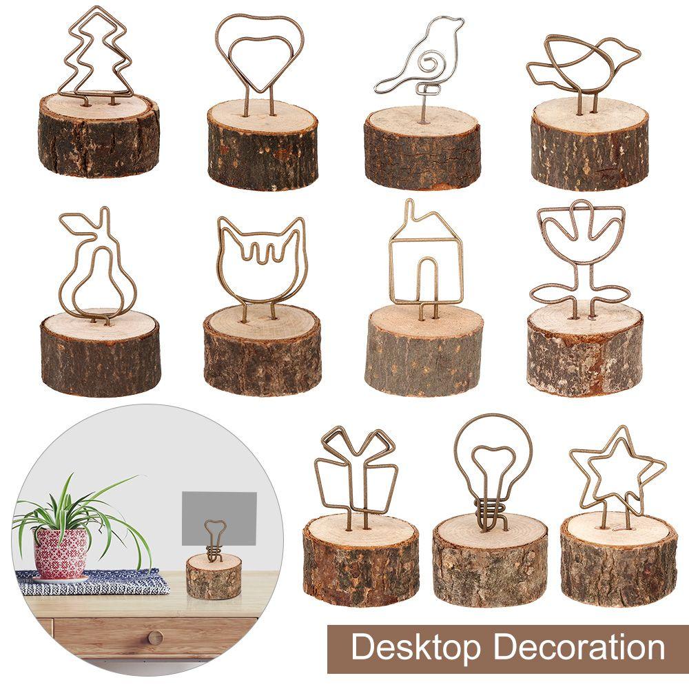 Desktop Decoration Wedding Supplies Table Numbers Holder Wooden Paper Clamp Photos Clips Picture Frame Clamps Stand Place Card