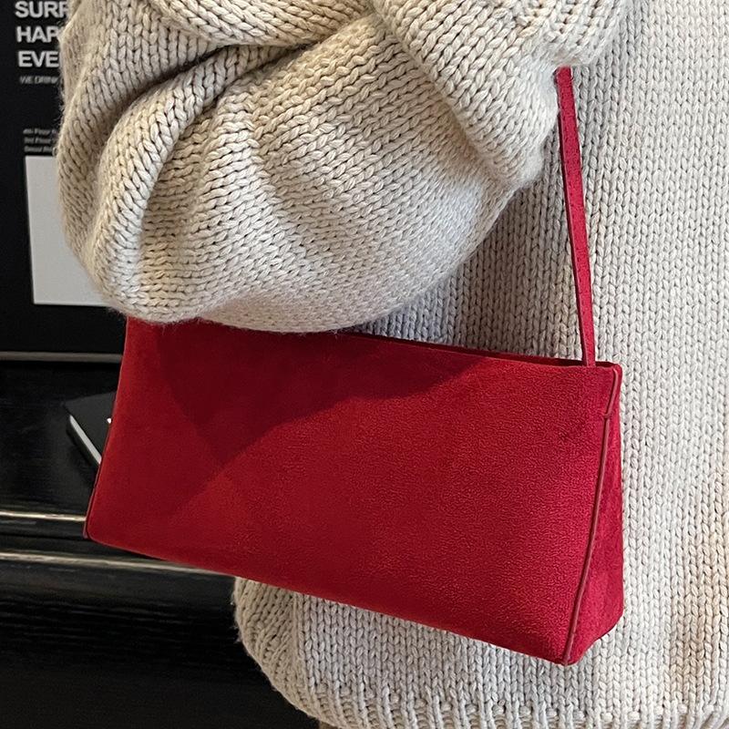 2025 Autumn Niche Baguette Armpit Bag Retro Solid Color Simple Women's Shoulder Bag Fashion Casual Messenger Bag Women