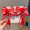 Plush Ball Children's Chinese Hairpin Bow Embroidered Bow Headwear Hanfu Hair Accessories  Kids