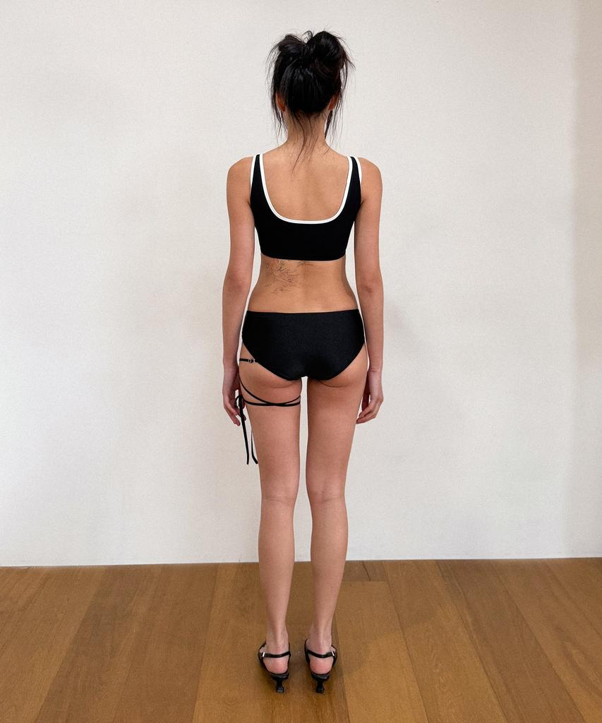 VINAJ Bohemian Strap Heart Square Bikini Bra (Black)