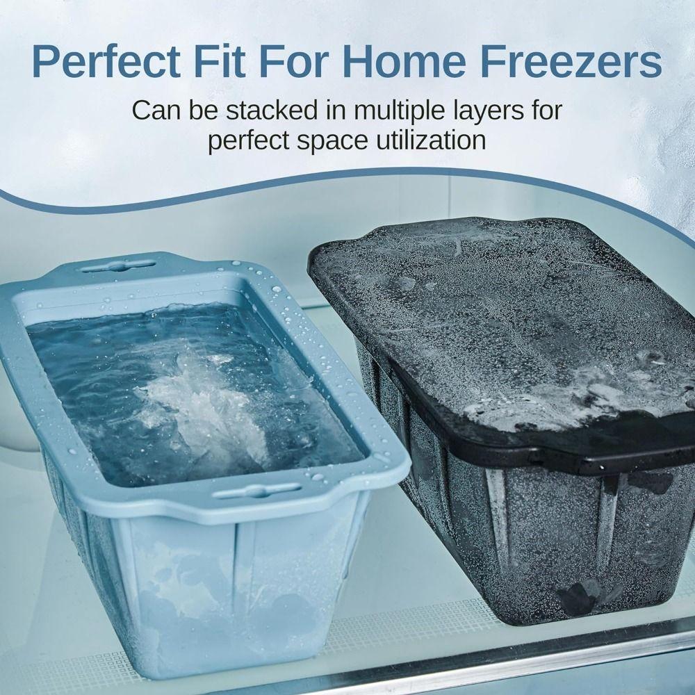 Extra Large Large Ice Cube Mold Foldable Ice Blocks Maker Efficient Silicone Ice Mold  Tub