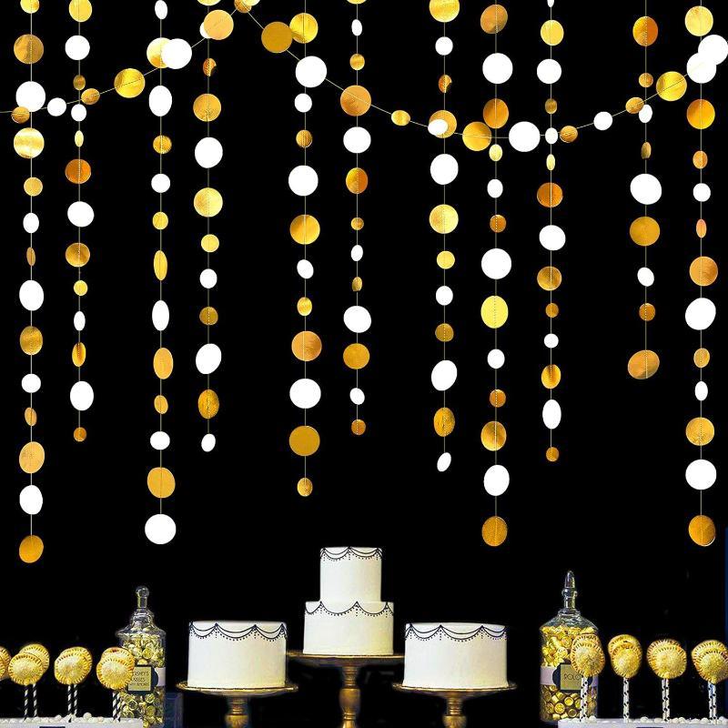 New Paper Circle Garland Banner Round Dots Colorful Colorful Dot Garland Hanging Party Garland Wedding Decorations