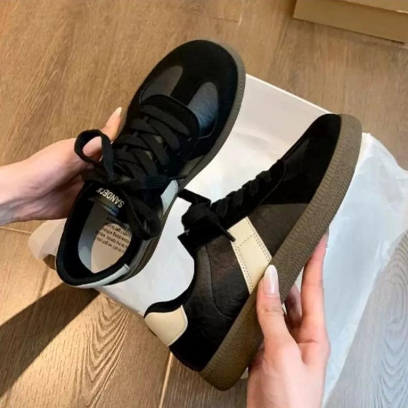 

Popular German training shoes women s 2025 spring and autumn new popular shoes platform versatile retro casual sports shoes 35 чёрный