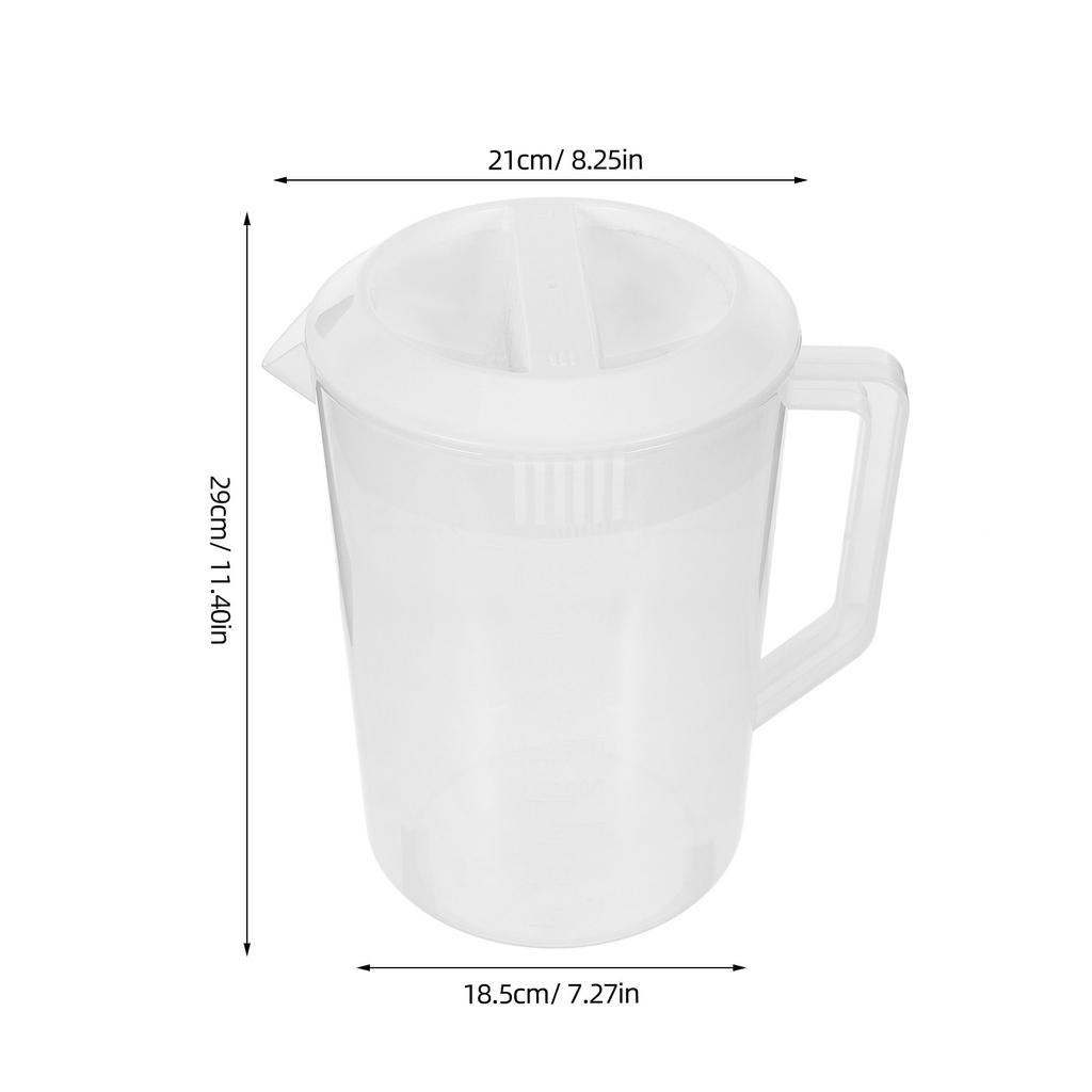 5000Ml White Cold Water Jug Leak Proof Wide Mouth Plastic Pitcher with Graduated Scale Lid for Cold Drinks Juice Iced Tea Home