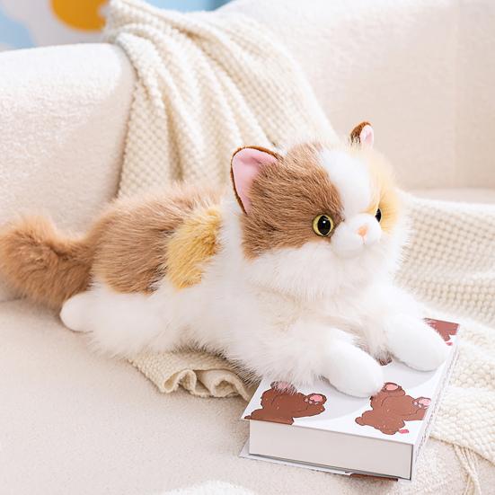 Yousheng Realistic Siamese Cat Plush Toy with Sound Lifelike Kitten Stuffed Animal Doll Meowing Interactive Cat Decor