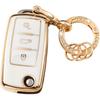 Gematay for VW Volkswagen Key Fob Cover with Keychain, Key Shell Case for Volkswagen Jetta Golf Polo MK6 Passat Tiguan Beetle Remote Key Holder,