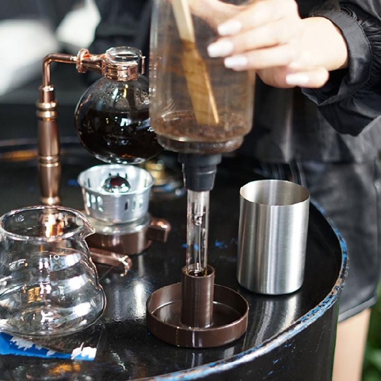 Caffettiera Sifone in Vetro Inclusi Sistemi di Estrazione Sottovuoto Manico in Legno Robusta Costruzione Resistente al Calore Per Case Caffetterie Preparazione Caffè Tè Bevande Fredde