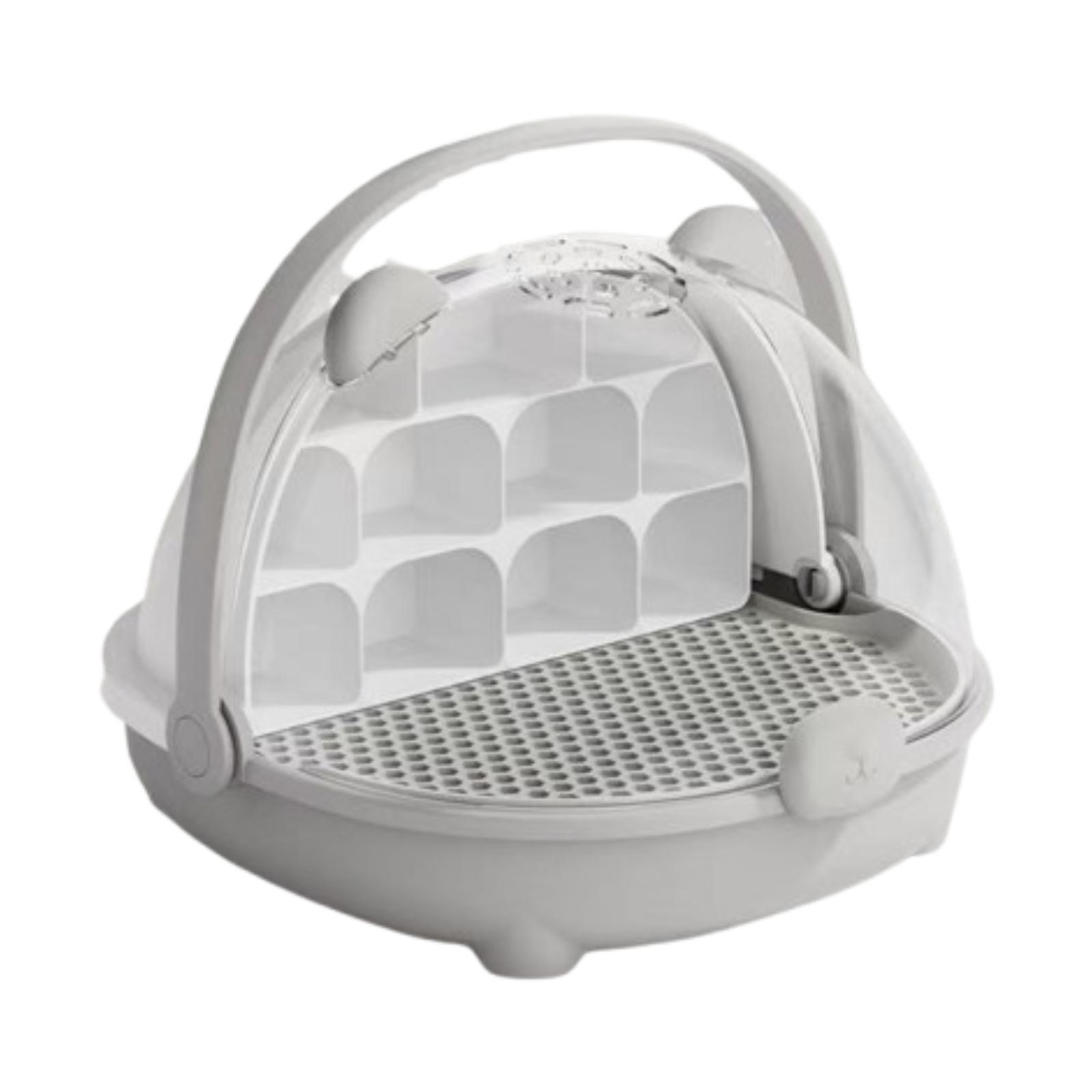 

Silkworm Breeding Box for Silkworms Turtles Easy to Observe Portable Reptile Feeding Box Small Animal Breeding Container сірий