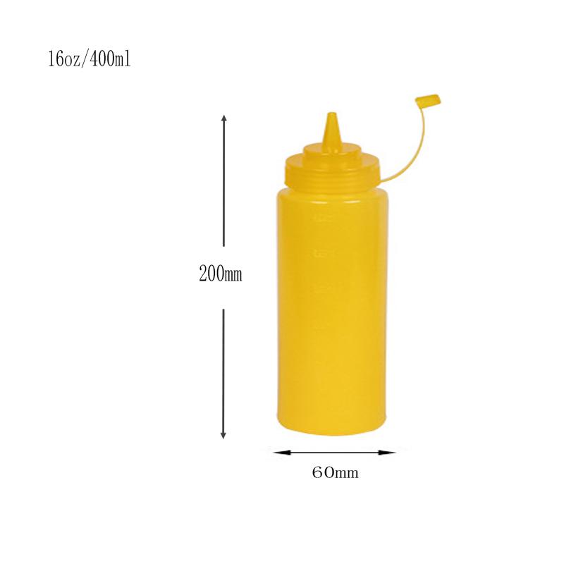 

1 шт., бутылки для приправ, диспенсер для салата, соуса, кетчупа, горчицы с крышками, бутылка оливкового масла, кухонный гаджет Yellow 400ml/16oz