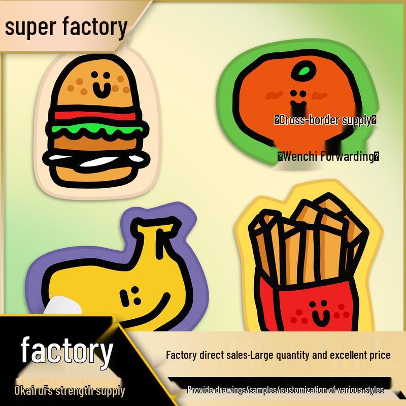 Quke Studio 3D Trendy Mousepad: Banana, Fries, Orange, Hamburger Design