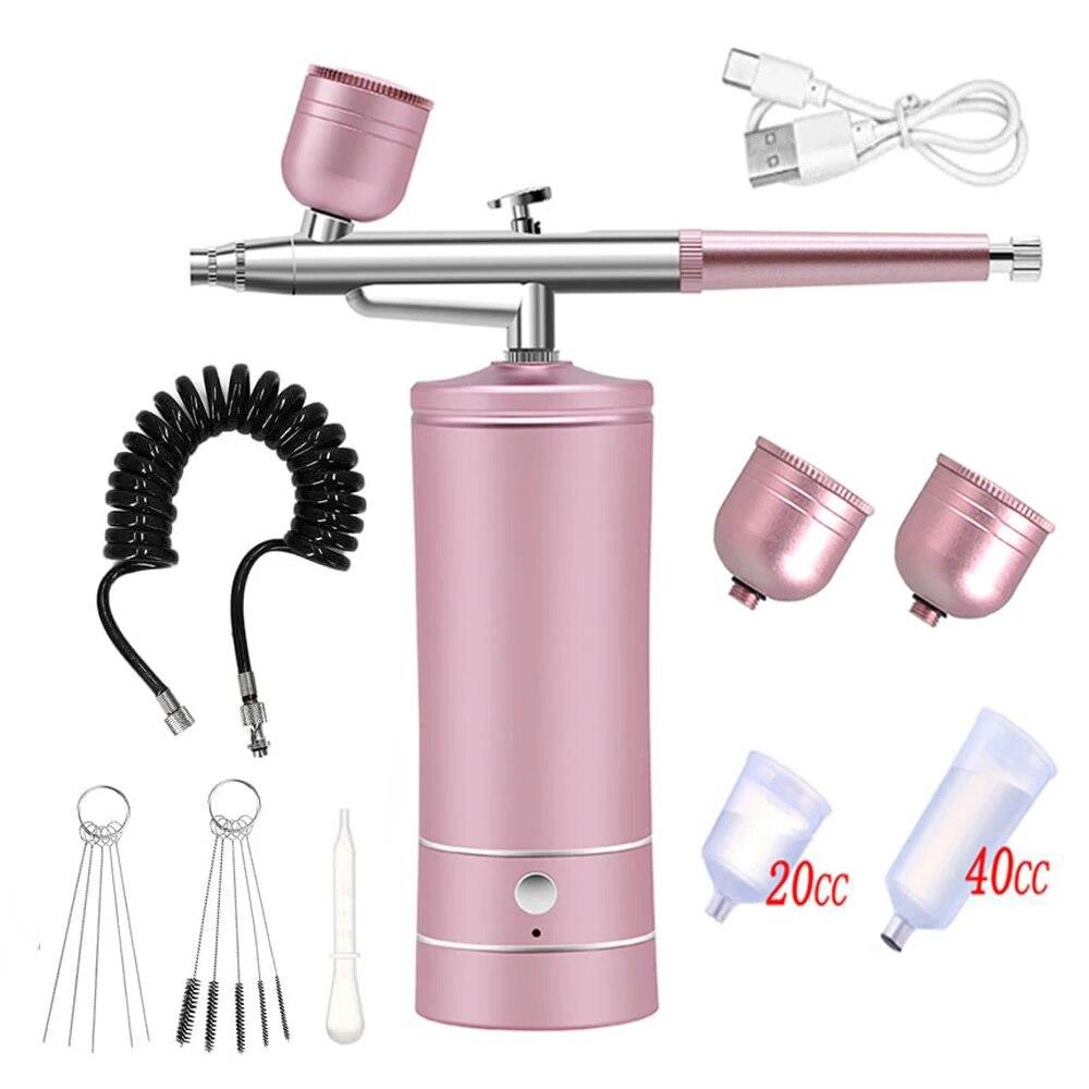Airbrush Nail Art Painting Kit med kompressor Mini Airbrush for Nail Art Cake Maling Bærbar håndsprøytepistol Airbrush Nail