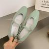 Fashion SUOJIALUN 2025 Summer New Women Flat Shoes Fashion Shallow Ladies Casual Soft Mary Jane Shoes Outdoor Dress Flat Ballet Shoes