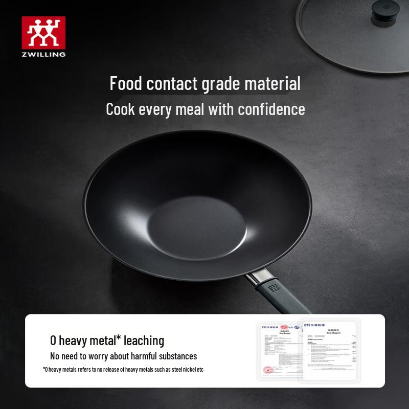 ZWILLING 30cm Titanium Stainless Steel Non-Stick Wok
