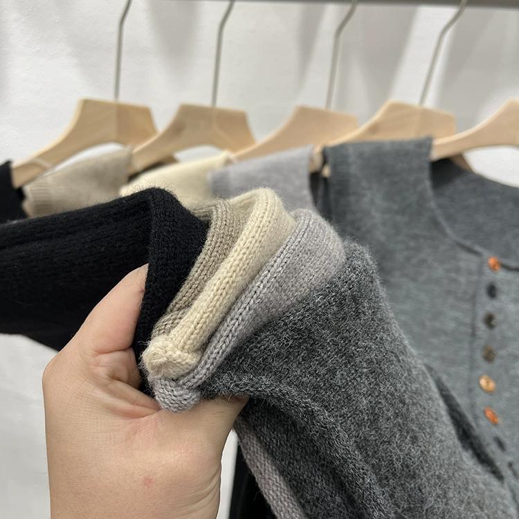 Dimanaf 2025 Høst Dame Knapper Ermeløs Vest Gensere Stil Løs Strikk Casual Genser