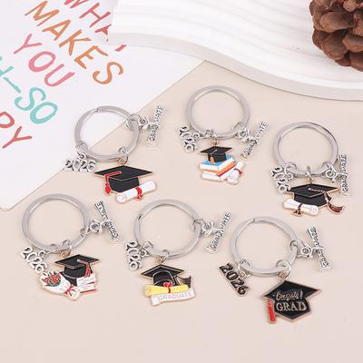2026 Graduation Gown Cap Keychain Ring Student Women Jewelry Personalized Accessories  Pendant Gifts Forever