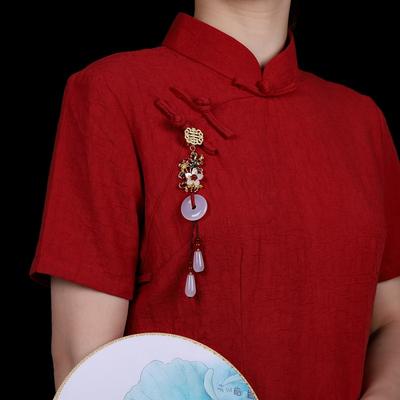 Cheongsam Press Placket Pendant, Safe Buckle, Fringed Jade Pendant, Exquisite Hanfu Pendant, Chinese Style Retro Accessories Women