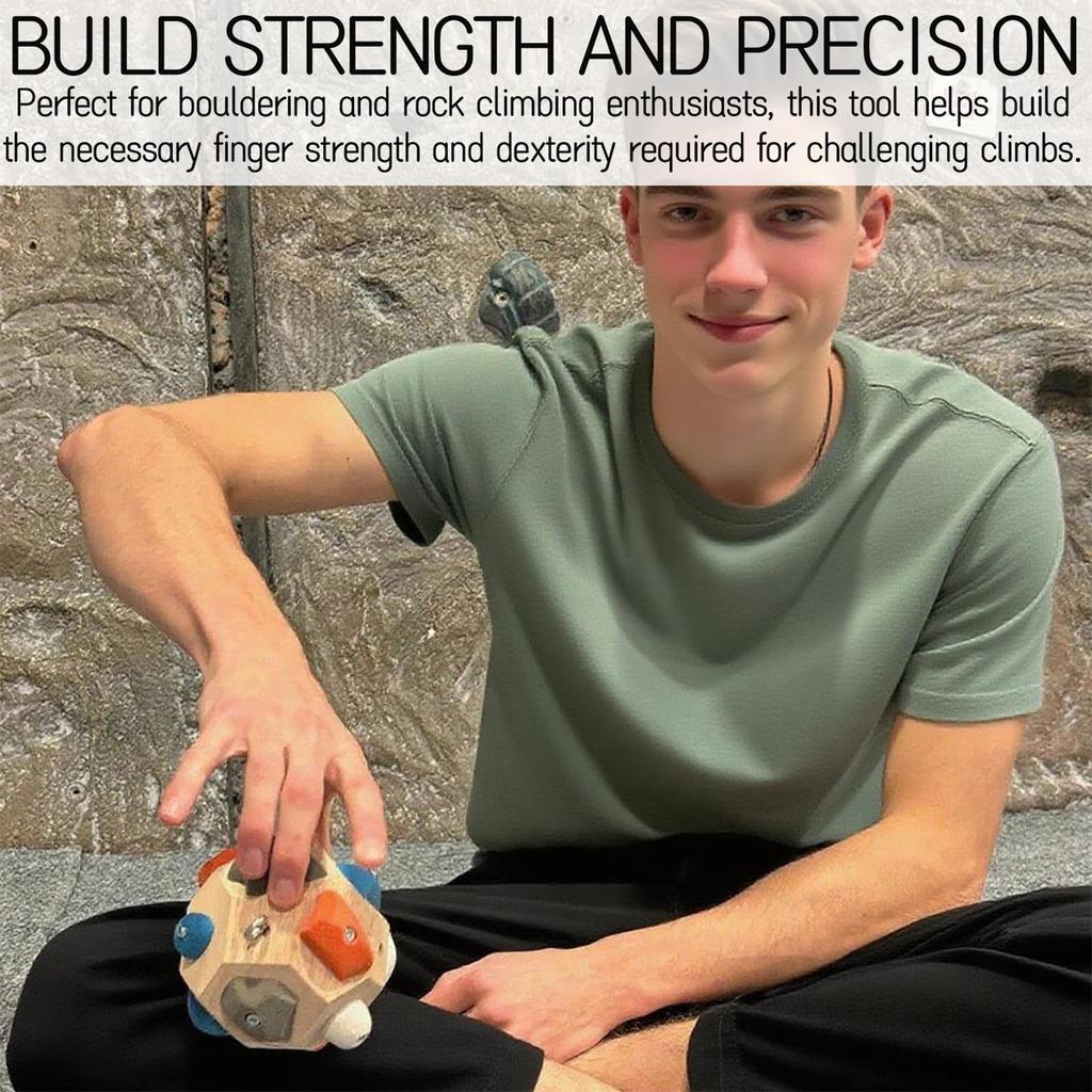 Handgefertigte Kletter-Boulderball für Kraft- und Präzisionstraining mit unterschiedlich großen Vorsprüngen