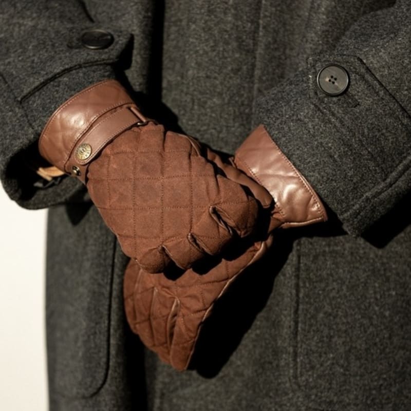 DENTS Bruton Touchscreen Men's Leather Gloves - Brown