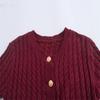 Versatile V-Neck Short-Sleeve Cable Knit Sweater for Women