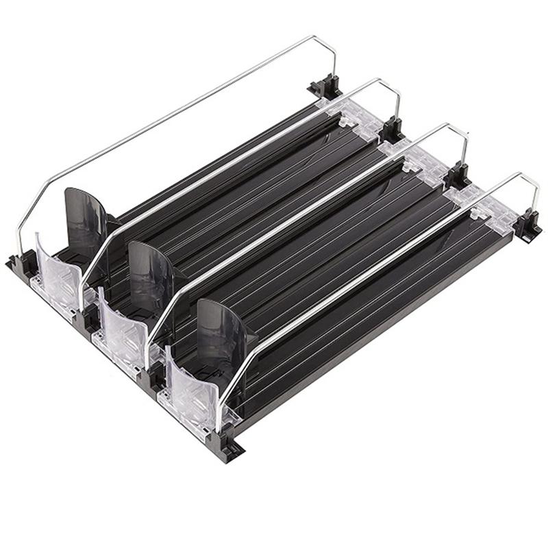 M-Modern-Soda Can Dispenser Beverage Display Rack For Refrigerator With Adjustable Glide - Perfect For Soda, Beer, And Other Bev