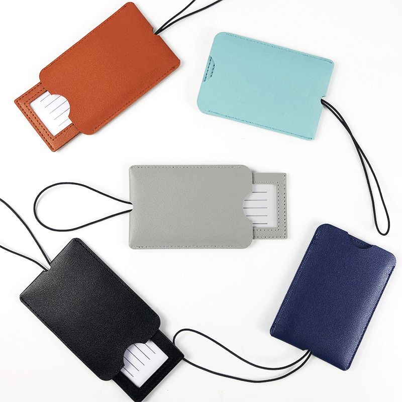 1PCS Fashion Pu Leather Luggage Tags Travel Accessories for Bags Portable Luggage Tag Simple Style for Girls Boys Card Cover