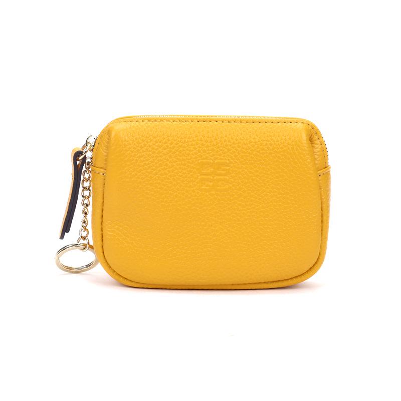 

Гаманець для монет з натуральної шкіри з кільцем для ключів - Жіночий літній міні-гаманець на блискавці