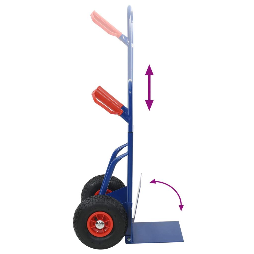 Extendable Hand Truck Blue and Red 49.5 X 53 X 114 Cm Steel