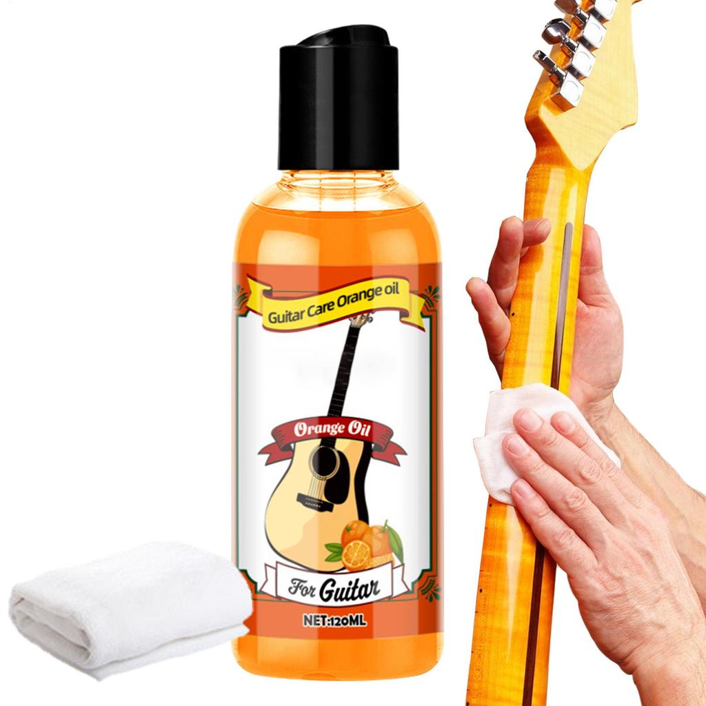 120ml Guitar Care Oil Cleaner Guitar Fretboard OilPolish Cleaning Kit Portable Guitar Care Oil With Cleaning Cloth Accessories